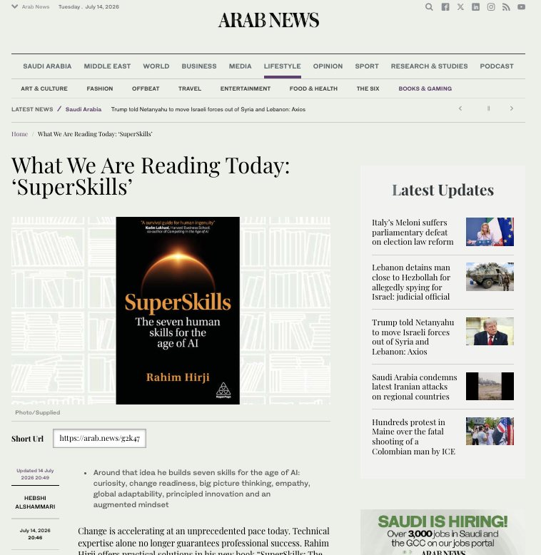 SuperSkills reviewed in Arab News